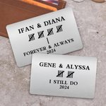 Personalisierte dauerhafte Tally Jahr Brieftasche Karte mit Namen Valentinstag Jahrestag Geschenk für Paar