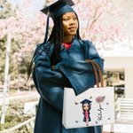 Personalisierte Graduierung Cartoon Charakter Geburt Blume Canvas große Tragetasche mit Namen und Ledergriff Reisezubehör Geburtstag Geschenk für Frauen