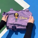 Personlig Baseball Softball Tecknad flicka Flerfackad stor resväska med namn och axelrem Födelsedag Sporttillbehör Present för kvinnor