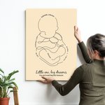 Personalisierte Einfachheit Linie Stil Baby Poster Malerei Gerahmte Malerei mit Baby Informationen Home Decor Geburtstag Baby Dusche Geschenk für neugeborenes Baby