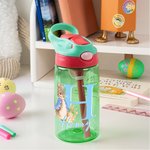 Personalised Cute Bunny 16 oz Kid Water Bottle with Initial Name and Straw Easter Birthday Gift for Boys Girls