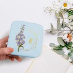 Personalized Gold-Edged Birth Flower PU Leather Jewellery Box with Name Portable Travel Essential Birthday Gift for Women