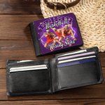 Personalised Coloured Flame Lightning 1-5 Photo Collage Men's Leather Wallet with Name and Number Birthday Travel Accessories Gift for Sport Lover