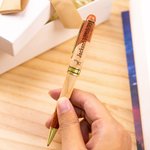 Personalised Classic Mosaic Pattern Wood Ballpoint Pen with Engraved Text Birthday Gift for Family Friends Colleagues