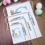 Personalisierte niedliche Osterhase Drawstring Geschenk Tasche mit Initialen und Namen Ostern Geburtstag Geschenk für Kinder Familie