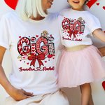 Personalisierte Amor Bogen Herz Multicolor Baby Bodysuit T-shirt Sweatshirt Passende Outfit mit Namen Valentinstag Muttertag Geschenk für Mama Kind Baby