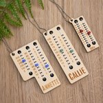 Personalised Multicolour Beaded Wooden Sewing Row Counter with Engraved Name Knitting Tool to Assist Counting Birthday Gift for Knitting Lovers