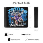 Personalised Coloured Flame Lightning 1-5 Photo Collage Men's Leather Wallet with Name and Number Birthday Travel Accessories Gift for Sport Lover