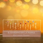 Luce notturna LED acrilica personalizzata con fiore di nascita base in legno decorazione per la casa regalo di compleanno per donne