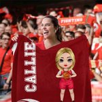 Personalized Basketball Volleyball Cartoon Character Soft Throw Blanket with Number and Name Birthday Match Day Gift for Sports Lovers