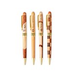 Personalised Classic Mosaic Pattern Wood Ballpoint Pen with Engraved Text Birthday Gift for Family Friends Colleagues
