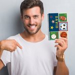 Personlig akvarell Fotboll Fotboll Basket Baseboll All Star A5 Linjerad Spiral Anteckningsbok Födelsedag Tillbaka till skolan Present till barn Sportälskare