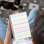 Cuaderno de espiral A5 personalizado con mariposas de colores, arco iris, 120 páginas rayadas y nombre Cumpleaños Amistad Vuelta al cole Regalo para niños Amigos