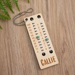 Personalised Multicolour Beaded Wooden Sewing Row Counter with Engraved Name Knitting Tool to Assist Counting Birthday Gift for Knitting Lovers