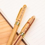 Personalised Classic Mosaic Pattern Wood Ballpoint Pen with Engraved Text Birthday Gift for Family Friends Colleagues
