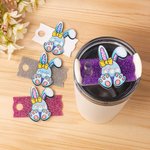 Personalised Cute Easter Egg Bunny Glitter Tumbler Name Plate Tag Accessories for Stanley Cup Easter Party Favor Holiday Gift for Family Friends