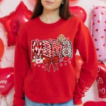 Felpa e maglietta multicolore con stampa titolo cupido fiocco cuore personalizzabile con 1-16 nomi regalo per festa della mamma e San Valentino
