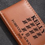 Personalized PU Leather Engraved Tally Mark Magnetic Money Clip with Name Valentine's Day Anniversary Gift for Man