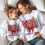 Personalisierte Amor Bogen Herz Multicolor Baby Bodysuit T-shirt Sweatshirt Passende Outfit mit Namen Valentinstag Muttertag Geschenk für Mama Kind Baby