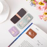 Acuarela Personalizada Floral Rosa Inicial Magnética Marcapáginas de Cuero con Nombre Material de Papelería de Lectura Regalo de Cumpleaños para Ratas de Biblioteca