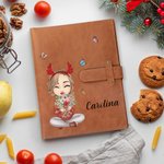 Taccuino A5 personalizzato in pelle PU tasca interna fiore di nascita 80 pagine personaggio cartone animato regalo speciale per mamma o nonna