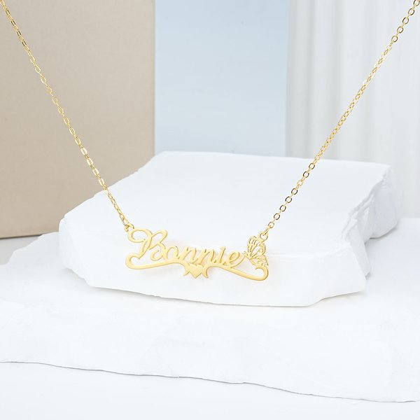 Personalised Exquisite Birth Butterfly Name Necklace Birthday Anniversary Gift for Women