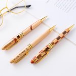 Personalised Classic Mosaic Pattern Wood Ballpoint Pen with Engraved Text Birthday Gift for Family Friends Colleagues