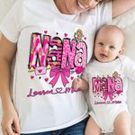 Personalisierte Amor Bogen Herz Multicolor Baby Bodysuit T-shirt Sweatshirt Passende Outfit mit Namen Valentinstag Muttertag Geschenk für Mama Kind Baby