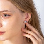 Personlig Minimalistisk Evil Eye Födelsesten Stiftörhängen Födelsedag Alla hjärtans dag Present för kvinnor