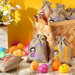 Personalisierte Cartoon-Charakter anfängliche Ostern Sackleinen Drawstring Süßigkeiten Geschenk Tasche mit Namen Ostern Urlaub Party Favors Geschenk für Jungen Mädchen