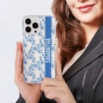 Etui de téléphone rétro personnalisé pour iPhone avec nom Cadeau d'anniversaire de Saint-Valentin Cadeau de mariage pour femmes Amies