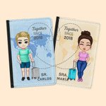 Funda de pasaporte personalizada de cuero PU y multicolor  'Together Since' con nombre regalo de cumpleaños o aniversario para tu pareja