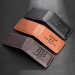 Personalized PU Leather Engraved Tally Mark Magnetic Money Clip with Name Valentine's Day Anniversary Gift for Man