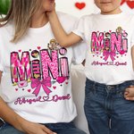 Personalisierte Amor Bogen Herz Multicolor Baby Bodysuit T-shirt Sweatshirt Passende Outfit mit Namen Valentinstag Muttertag Geschenk für Mama Kind Baby
