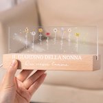 Luce notturna LED acrilica personalizzata con fiore di nascita base in legno decorazione per la casa regalo di compleanno per donne
