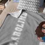 Personalized Basketball Volleyball Cartoon Character Soft Throw Blanket with Number and Name Birthday Match Day Gift for Sports Lovers