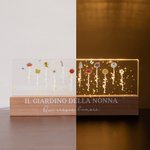 Luce notturna LED acrilica personalizzata con fiore di nascita base in legno decorazione per la casa regalo di compleanno per donne