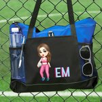 Basket-ball Football Cartoon Girl Monogramme Waterproof Mesh Tote Bag Game Day Accessories Birthday Gift for Sports Lover (Cadeau d'anniversaire pour les amoureux du sport)