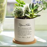 Personalized Difference Maker Planter Pot with Name and Bamboo Base Home Decor Appreciation Gift for Friends Family