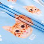 Personalised Pet Face Soft Skin-friendly Long-Sleeve Pyjama Bottoms Set with Paw Print and Bone Birthday Gift for Pet Lovers