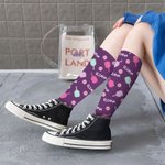 Personalized Pickleball Soft Adult Crew Socks Long Stockings with Name Game Day Birthday Gift for Pickleball Lovers