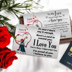 Personalised Heart Happy Valentine's Day Couple Promise Wallet Card with Names and Text Valentine's Day Anniversary Gift for Couples