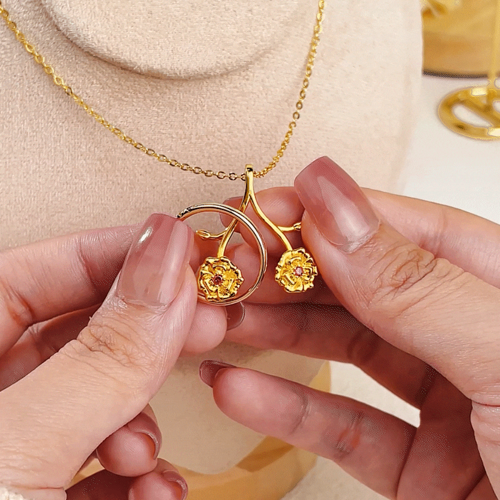 Personalisierte doppelte Geburt Blumen Blatt Zweig Halskette Ringhalter mit Birthstone Geburtstag Anerkennung Geschenk für Krankenschwester Arzt Frauen