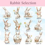 Personalisierte niedliche Ostern Hase rosa Bogen anfängliche große Canvas Tote Bag mit Namen und Ledergriff Ostern Geburtstag Geschenk für Frauen