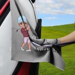 Personalized I Use This Towel to Clean My Balls Waffle Golf Towel with Cartoon Sport Man Hook Super Absorbent Golf Accessory Gift for Golf Lover Man