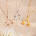 Personalisierte doppelte Geburt Blumen Blatt Zweig Halskette Ringhalter mit Birthstone Geburtstag Anerkennung Geschenk für Krankenschwester Arzt Frauen