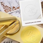 Personalized Monogram Floral Initials Book Embossing Stamp Hand Held Embosser with Name and Date Birthday Anniversary Gift for Bookworms Book Lovers