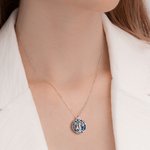 Collana personalizzata in cristallo d'argento con 1-2 pietre di nascita e iniziali, regalo di compleanno e anniversario per le donne.