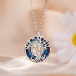 Collana personalizzata in cristallo d'argento con 1-2 pietre di nascita e iniziali, regalo di compleanno e anniversario per le donne.