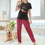 Personalisierte Dies ist mein Pyjama Shirt Sleepy Girl Pyjamas T-Shirt Drawstring Plaid Pants Set mit 1-5 Haustiere lustige Geburtstagsgeschenk für Frauen Tierliebhaber